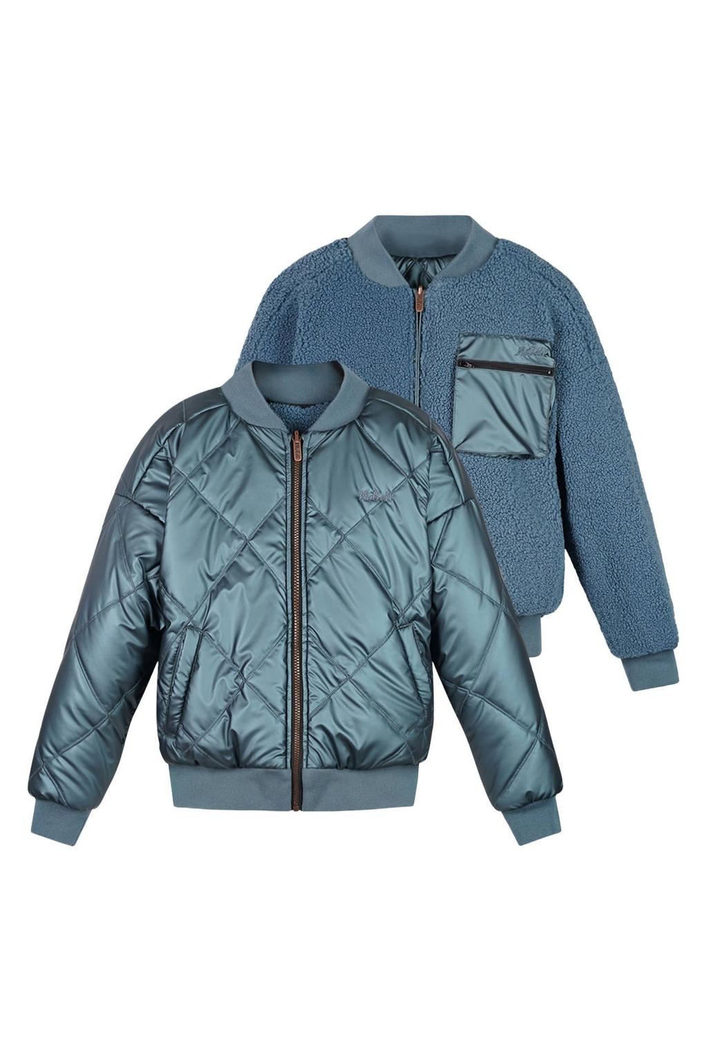 NoBell’ teddy reversible bomberjack blauw