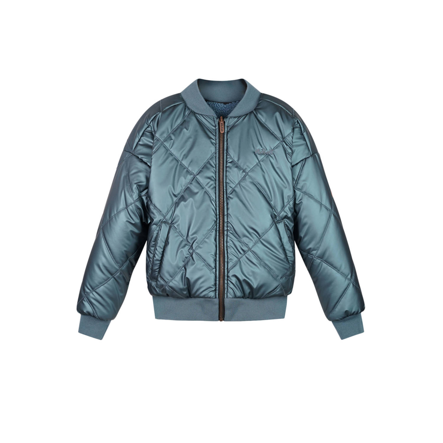 NoBell teddy reversible bomberjack blauw