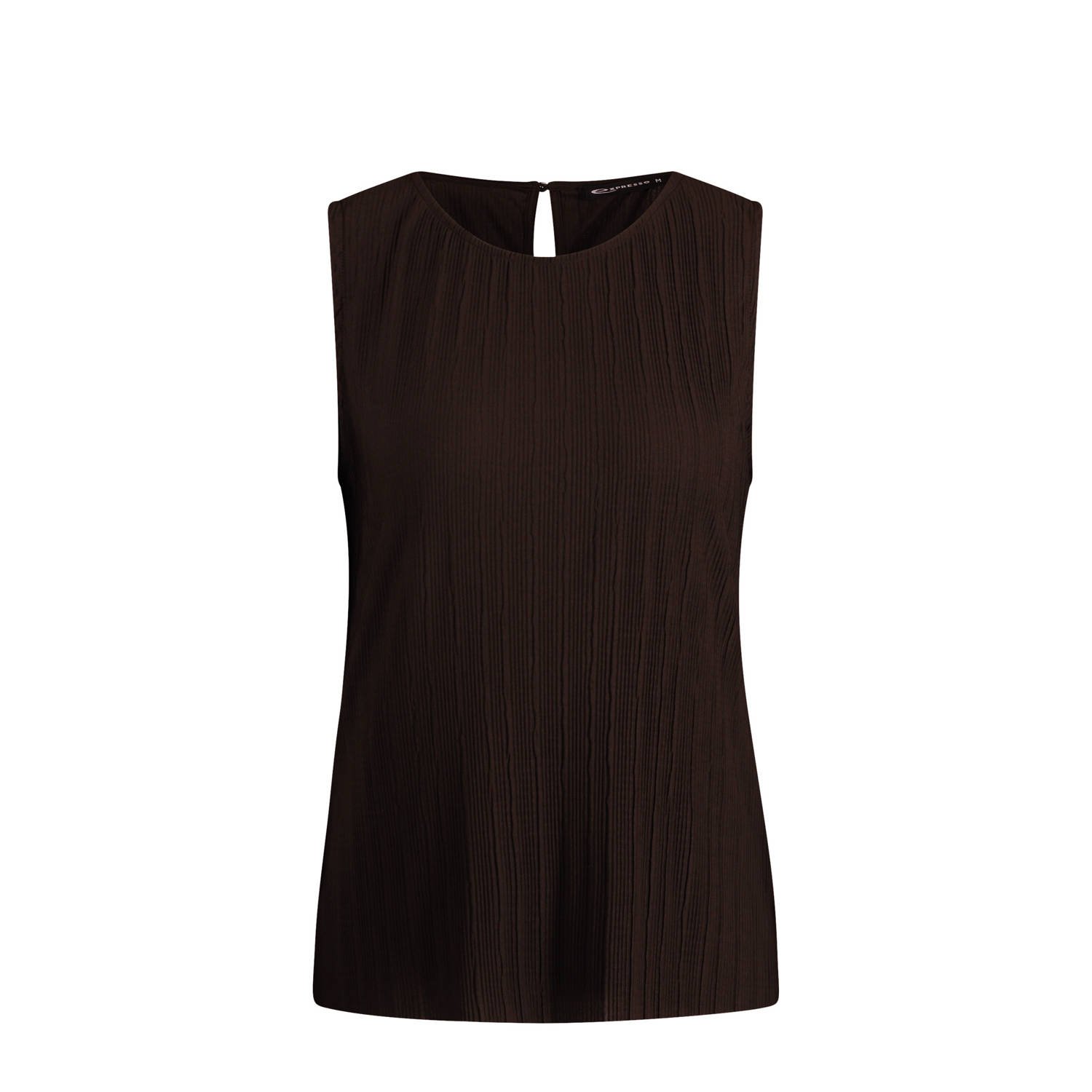 Expresso mouwloze top donkerbruin