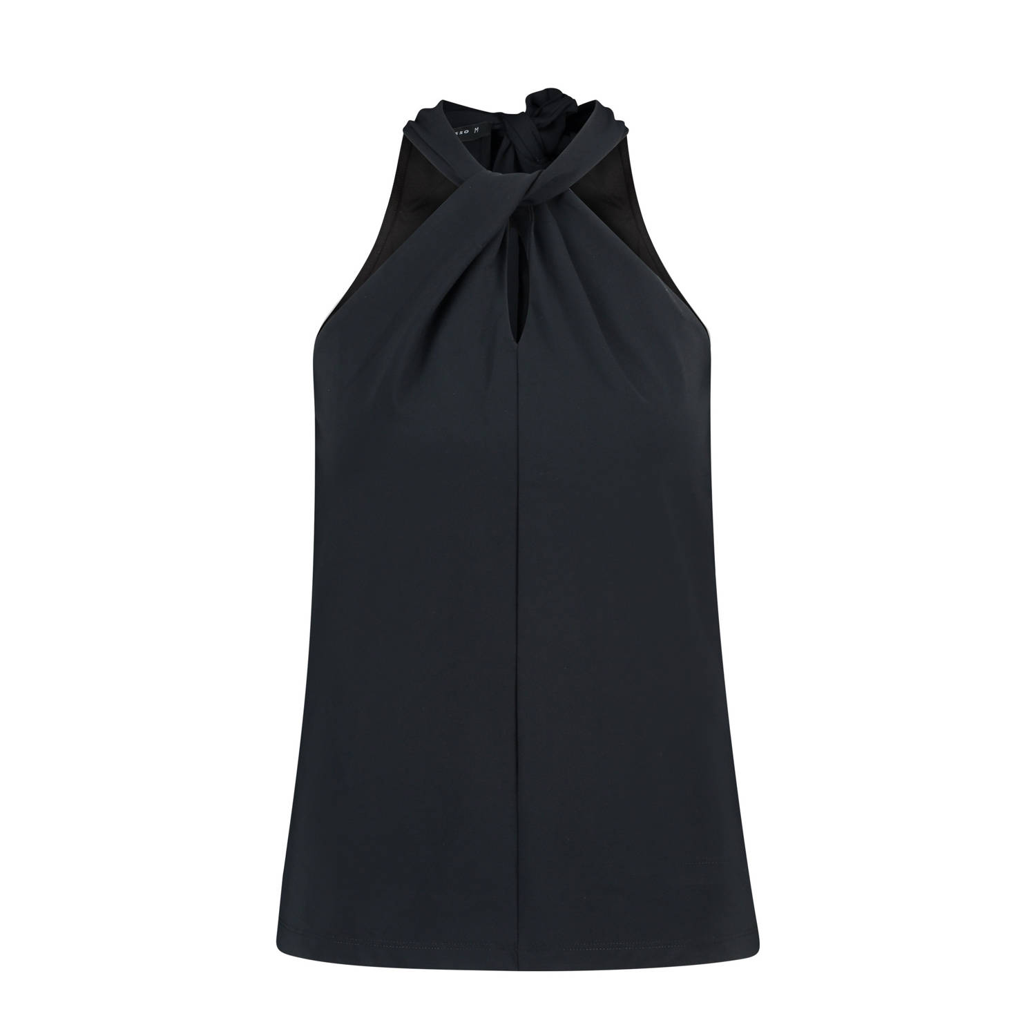 Expresso travelstof haltertop zwart