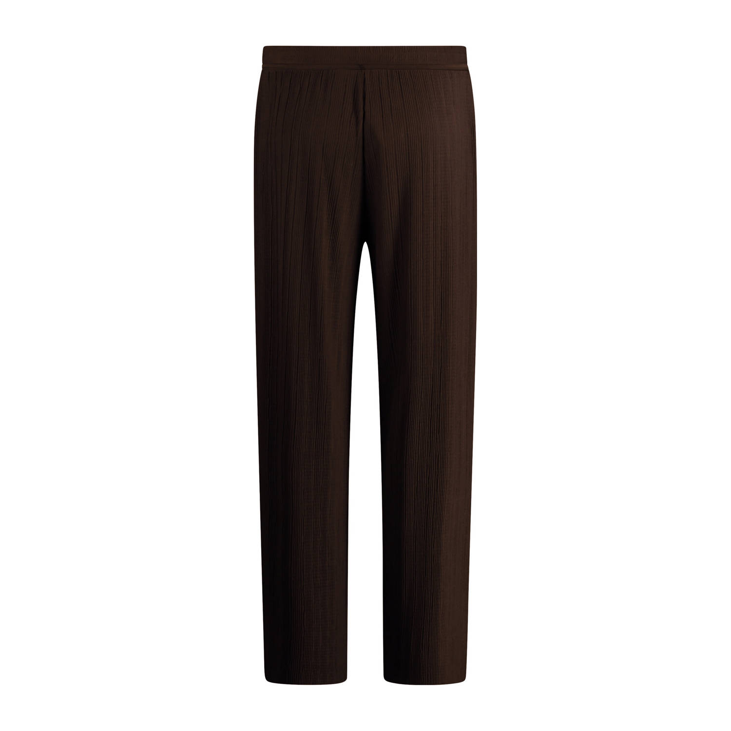 Expresso wide leg high waist broek donkerbruin