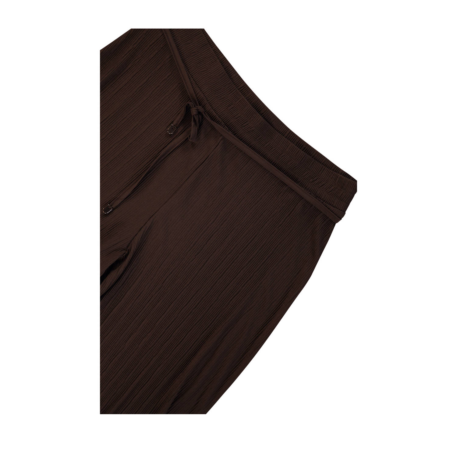 Expresso wide leg high waist broek donkerbruin