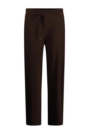 tapered high waist broek donkerbruin