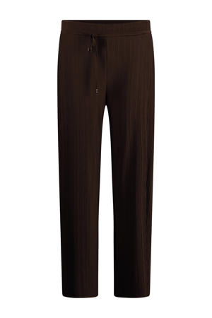 tapered high waist broek donkerbruin