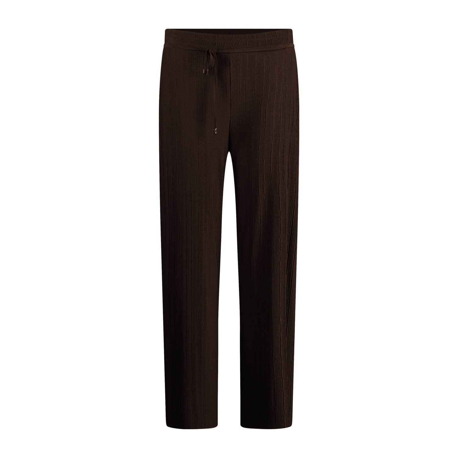 Expresso wide leg high waist broek donkerbruin