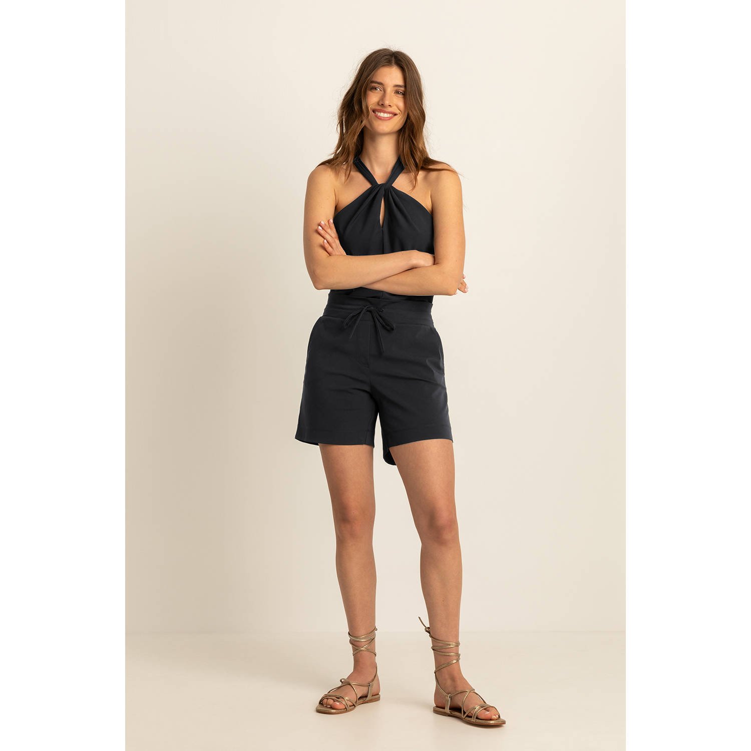 Expresso travelstof short zwart