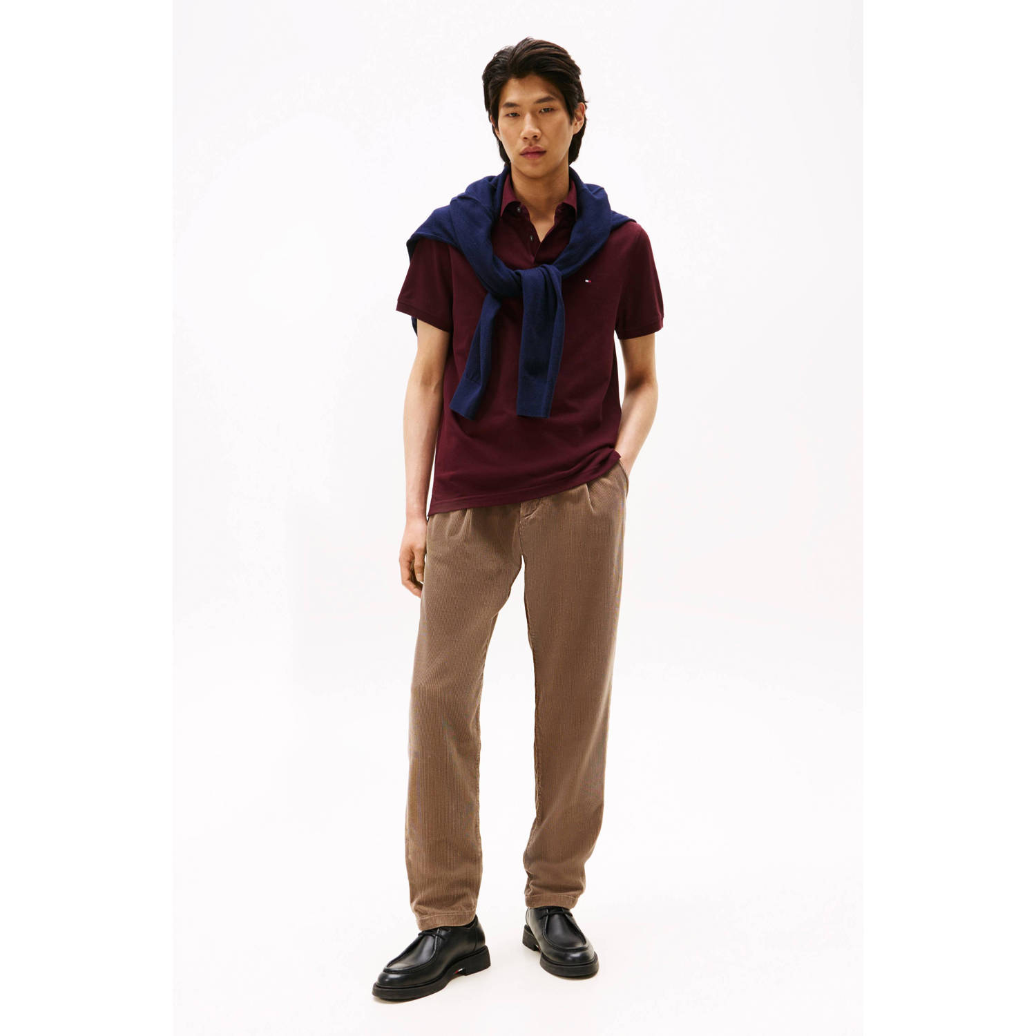 Tommy Hilfiger regular polo donkerrood