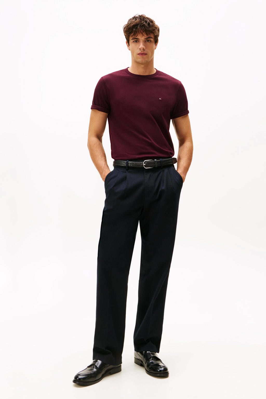 Tommy Hilfiger regular T-shirt donkerrood