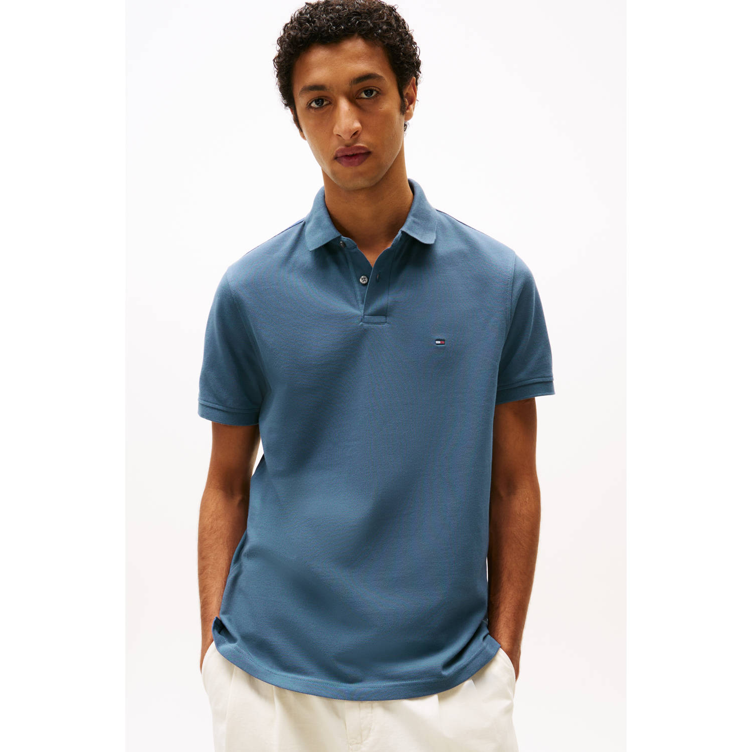 Tommy Hilfiger regular polo blauw