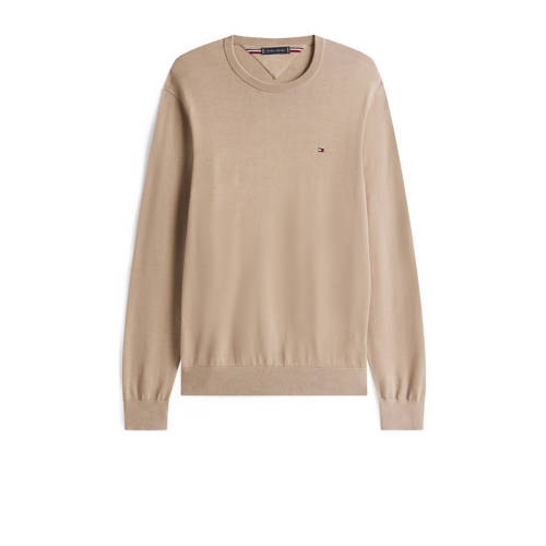 Tommy Hilfiger pullover fijn gebreid taupe afbeelding