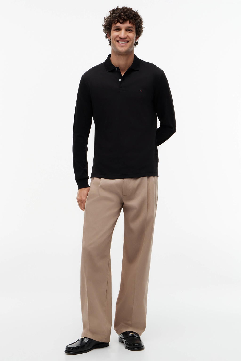 Tommy Hilfiger regular polo zwart