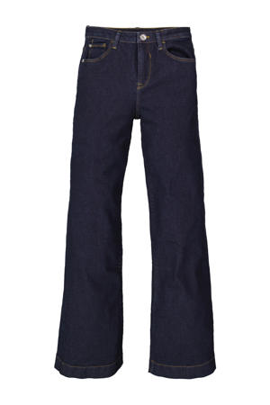 flared jeans dark blue denim