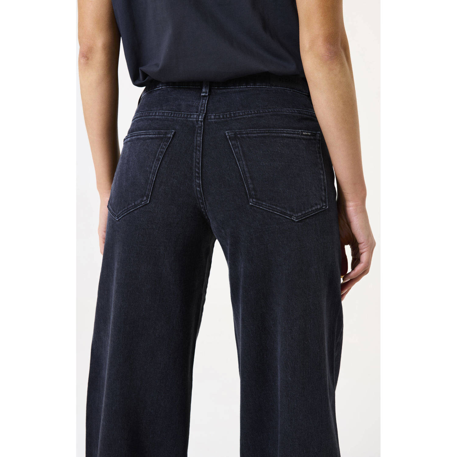 Garcia waist wide leg jeans black denim