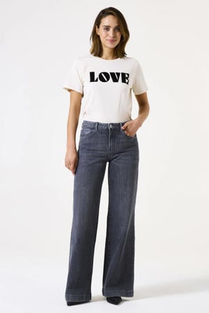 high waist wide leg jeans grey denim