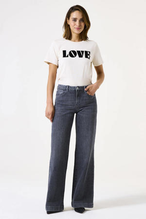high waist wide leg jeans grey denim