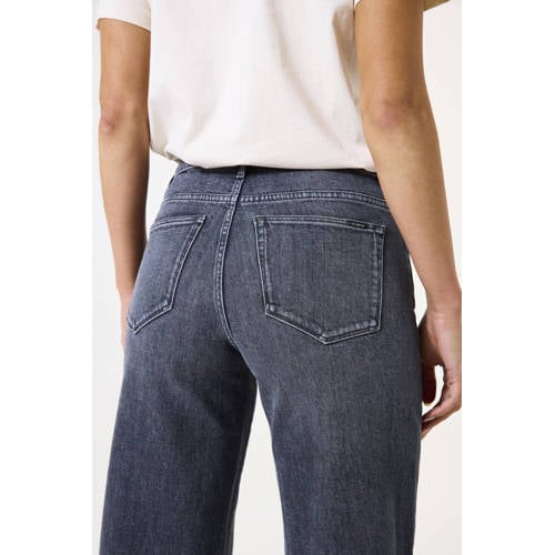 Garcia high waist wide leg jeans grey denim afbeelding