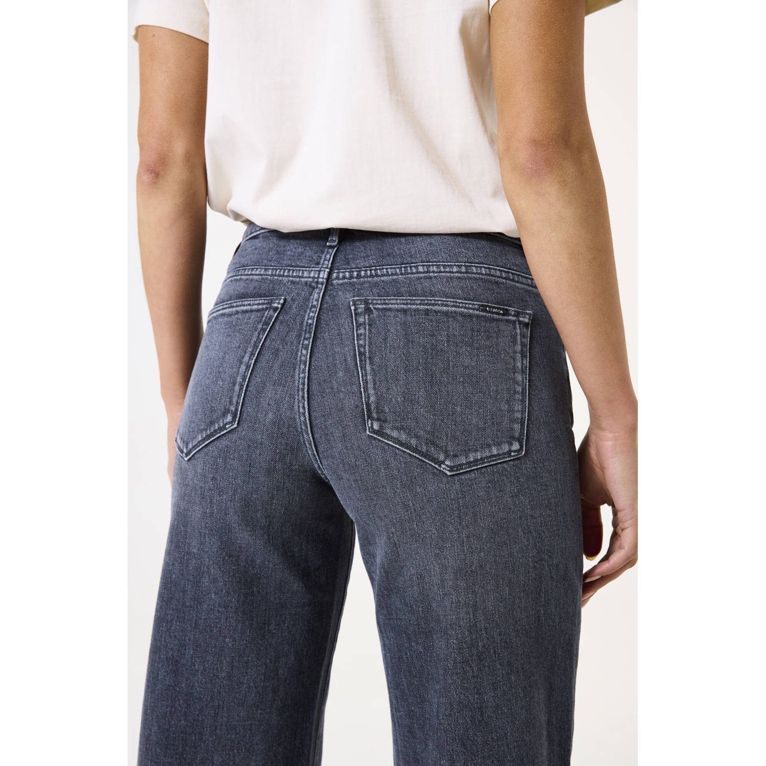 Garcia high waist wide leg jeans grey denim