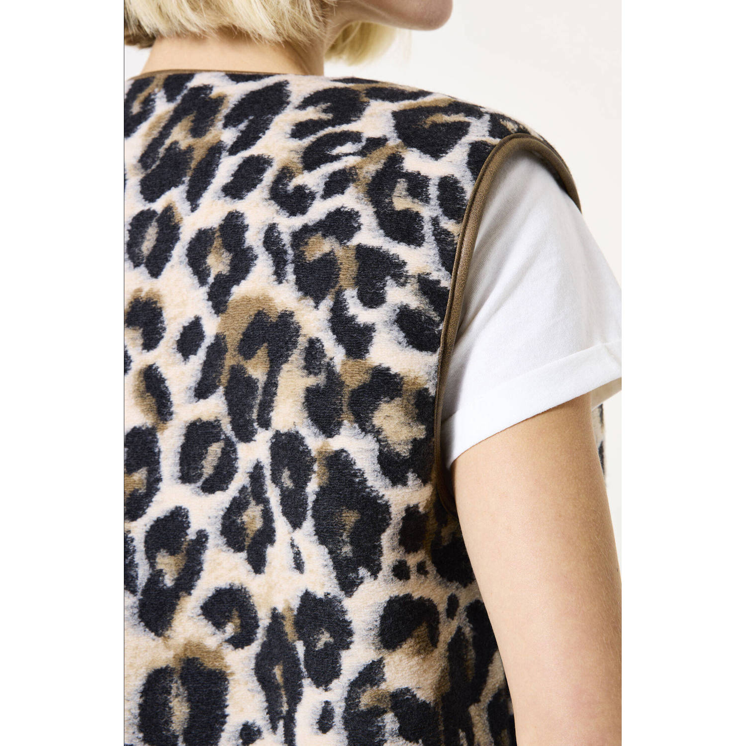 Garcia teddy gilet crème panterprint