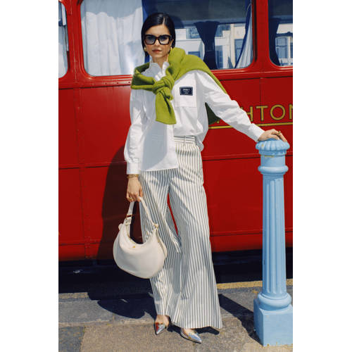 JOSH V wide leg high waist broek groen afbeelding