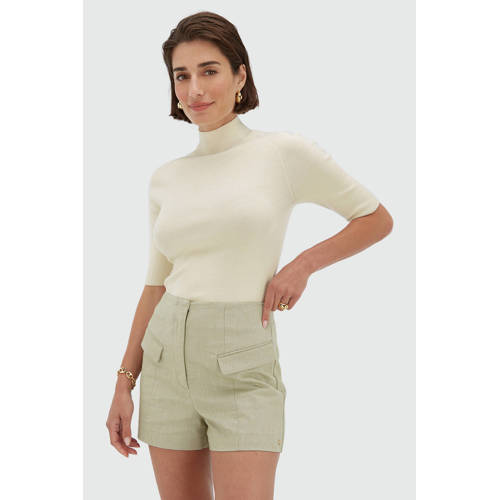 JOSH V straight high waist casual short beige afbeelding