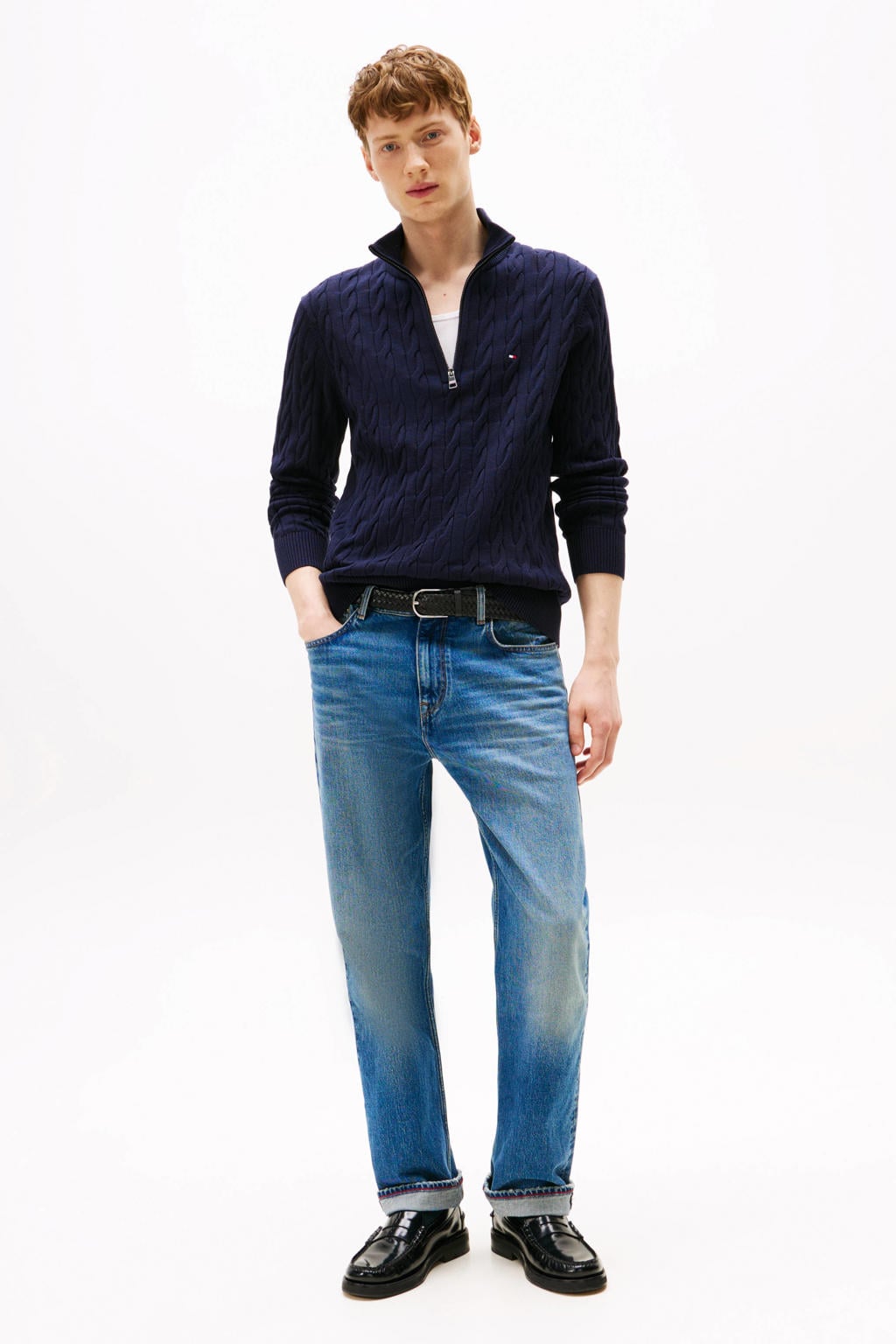 Tommy Hilfiger met kabels donkerblauw