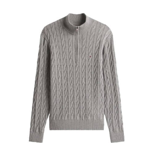 Tommy Hilfiger Gebreide trui met kabels grijs afbeelding