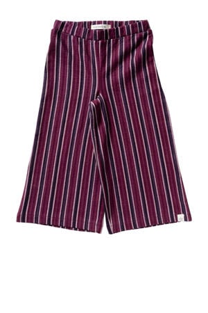 wide leg gestreepte casual broek paars