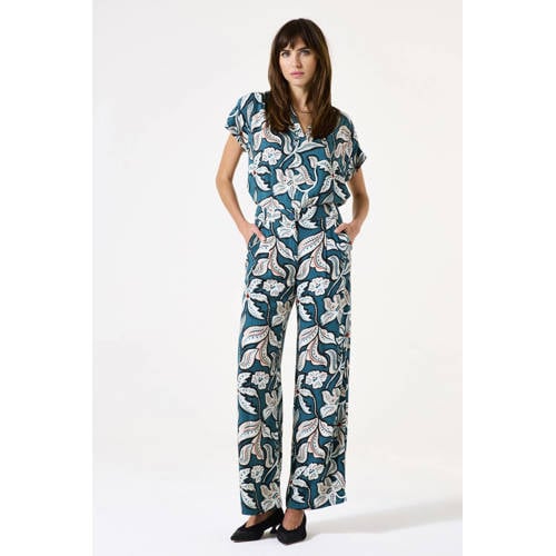 Garcia wide leg regular waist casual broek blauw afbeelding
