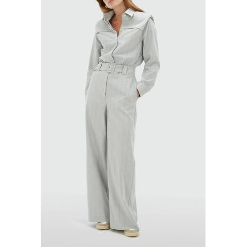JOSH V jumpsuit lichtgrijs wide leg afbeelding