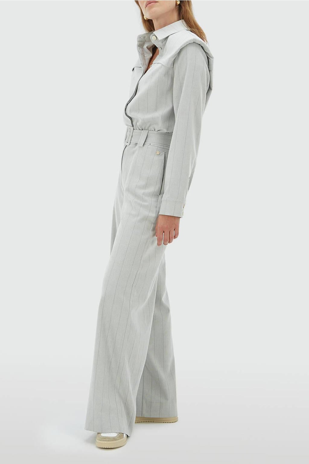 JOSH V jumpsuit lichtgrijs wide leg