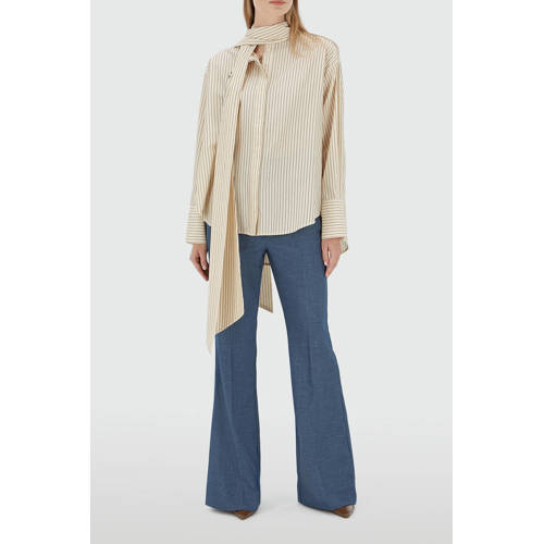 JOSH V oversized blouse krijtstreep ecru afbeelding