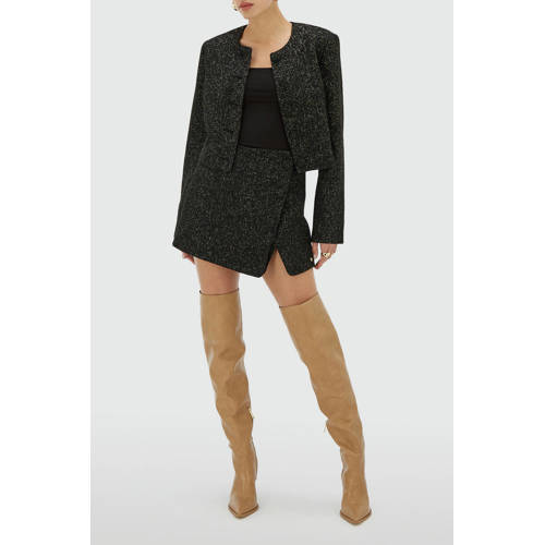 JOSH V bouclé skort met lurex zwart afbeelding