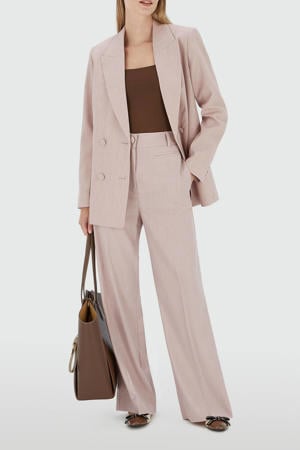 wide leg high waist pantalon lichtroze