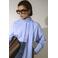 JOSH V oversized blouse met krijtstreep blauw
