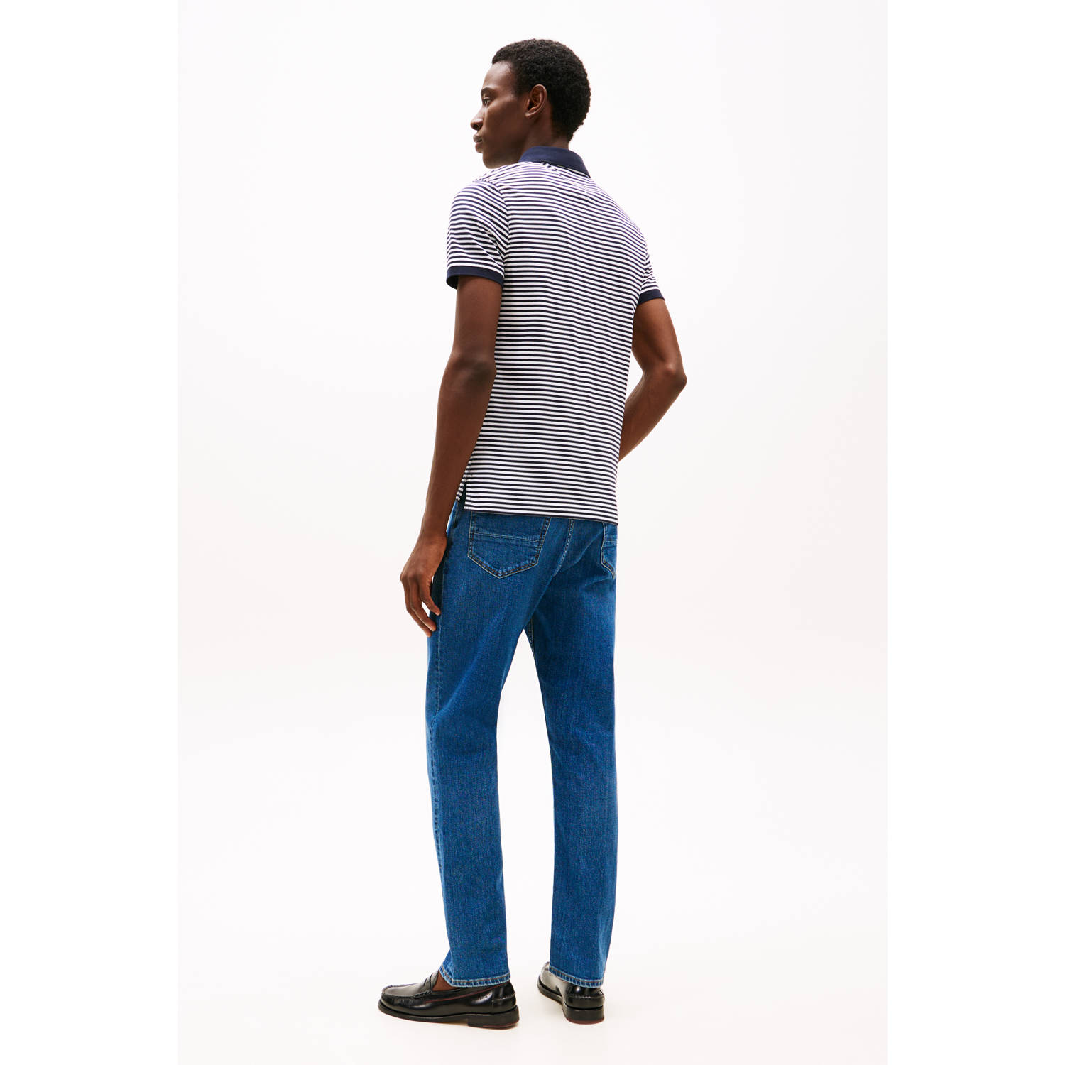 Tommy Hilfiger slim polo 1985 donkerblauw