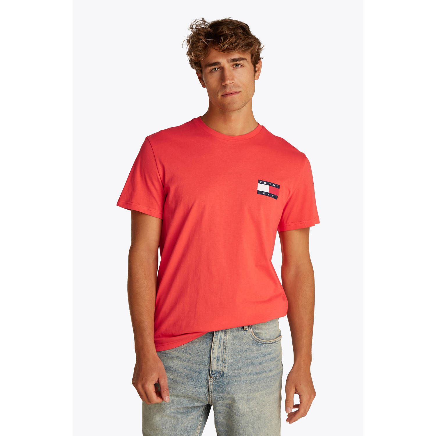 Tommy Jeans T-shirt koraalrood