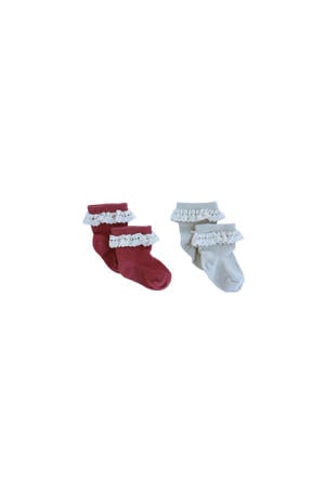 sokken - rood/wit (set van 2)