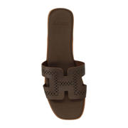 thumbnail: Manfield leren slippers bruin
