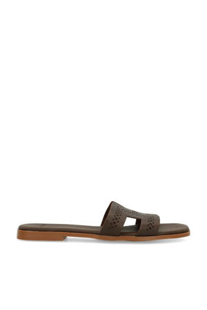 leren slippers bruin