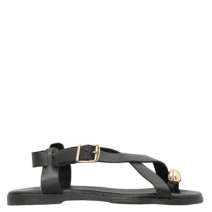 leren sandalen zwart