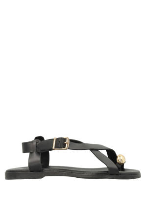 leren sandalen zwart