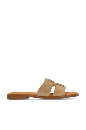 suède slippers beige