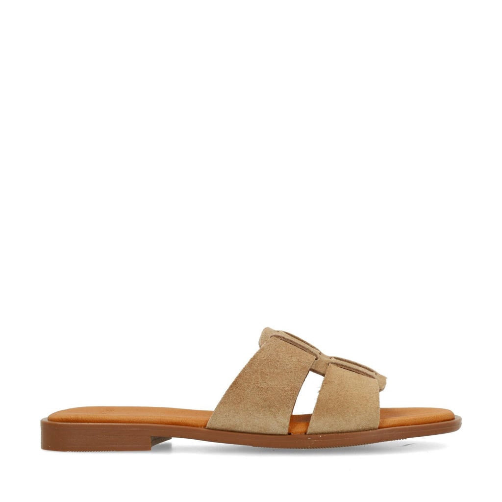 Beige dames Manfield suède slippers