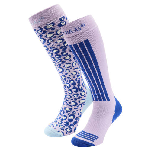 Poederbaas ski sokken - set van 2 paars/blauw afbeelding