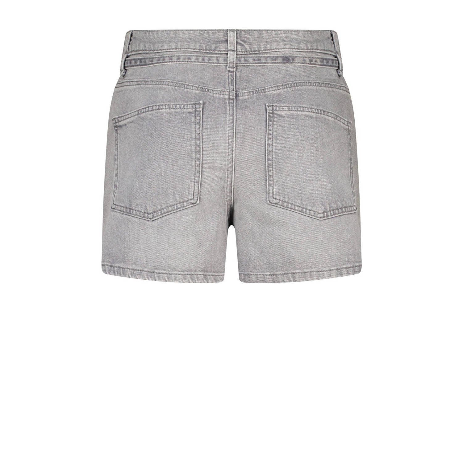MS Mode denim straight regular waist short grijs
