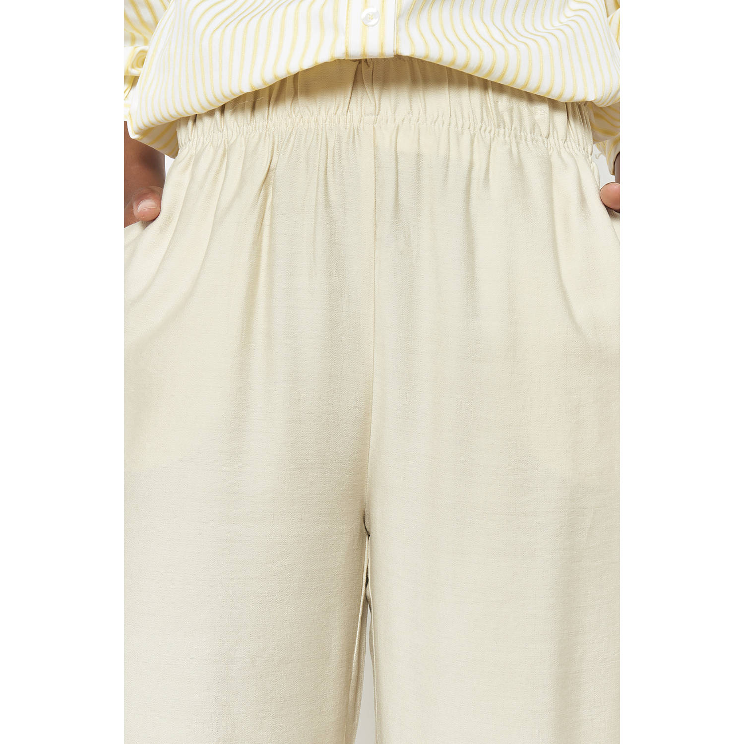 LOLALIZA wide leg high waist broek ecru