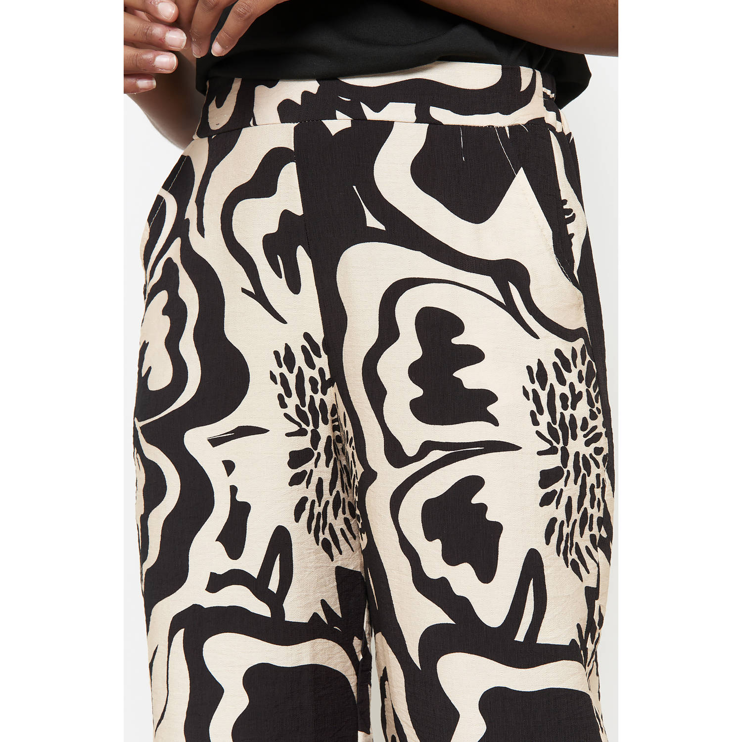 LOLALIZA wide leg high waist broek zwart