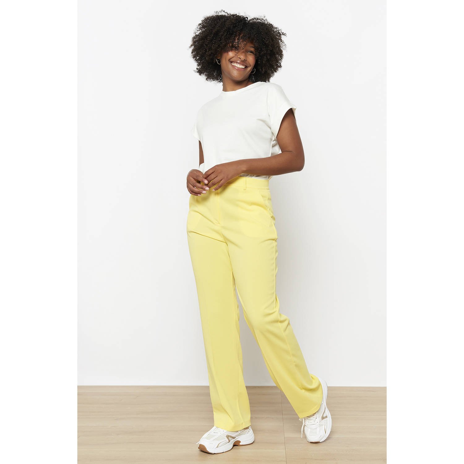 LOLALIZA regular waist pantalon geel