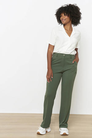 regular waist pantalon kaki