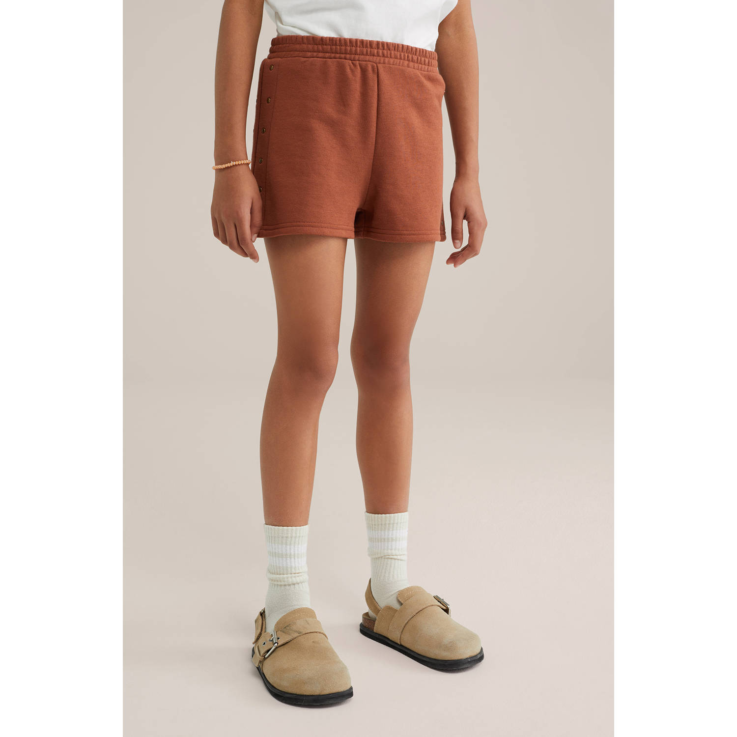 WE Fashion sweatshort roodbruin
